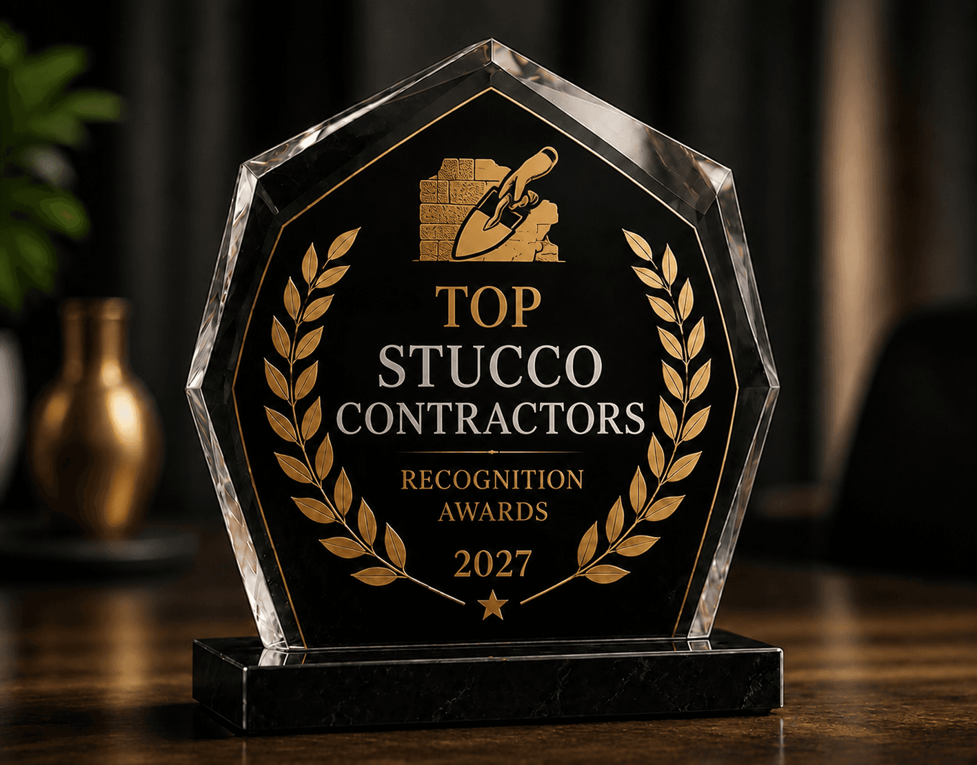 TopStuccoContractors.com recognition award plaque
